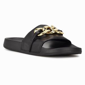 Nine West Slinks Flat Slides - Black - Ireland (PL2359108)